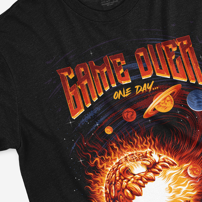 Game Over – Cosmic Apocalypse Retro Gaming T-Shirt