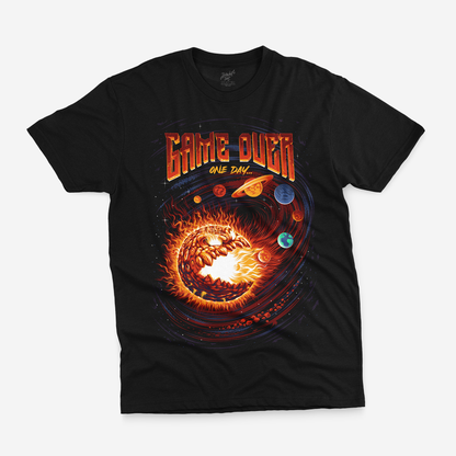 Game Over – Cosmic Apocalypse Retro Gaming T-Shirt