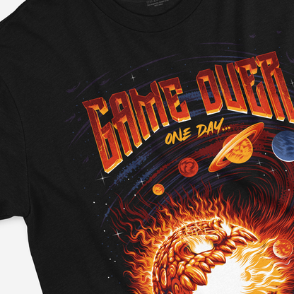 Game Over – Cosmic Apocalypse Retro Gaming T-Shirt